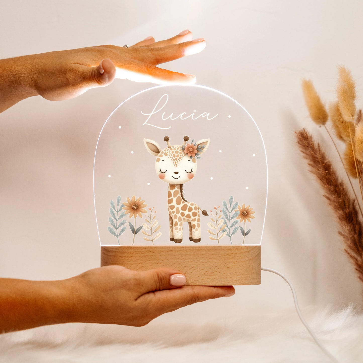 Wildflower Giraffe Lamp