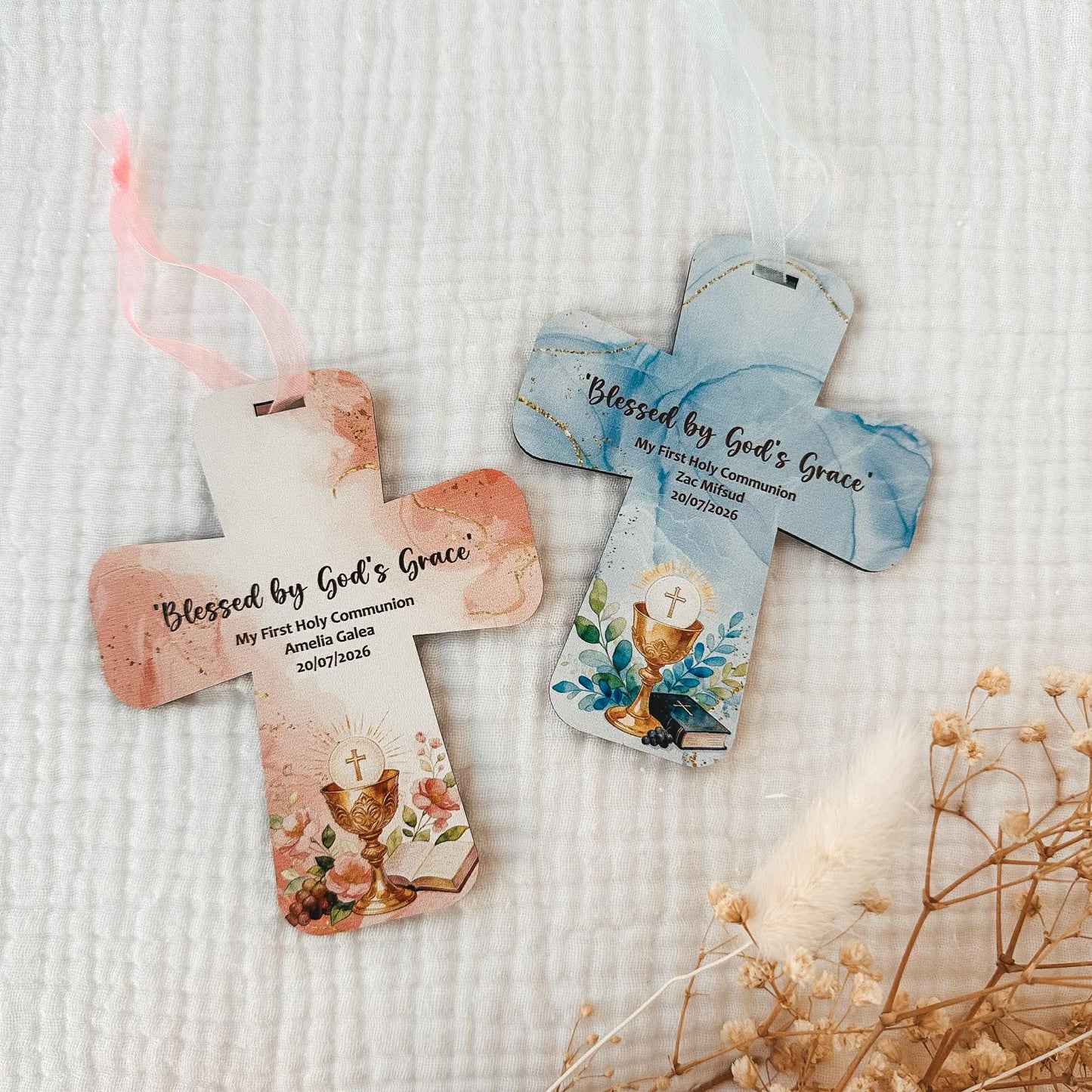 Holy Communion Hanging Cross - Pastel