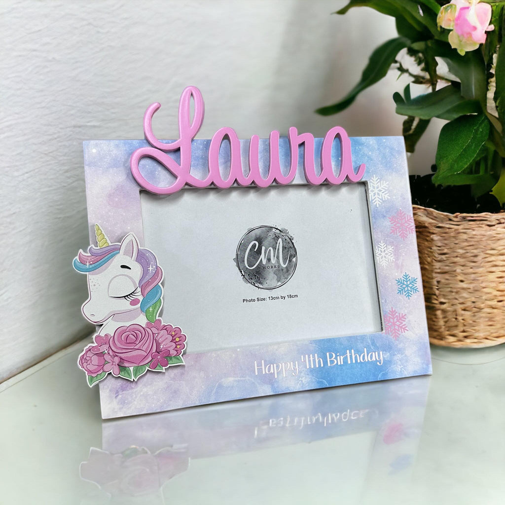 Photo Frame - Floral Unicorn