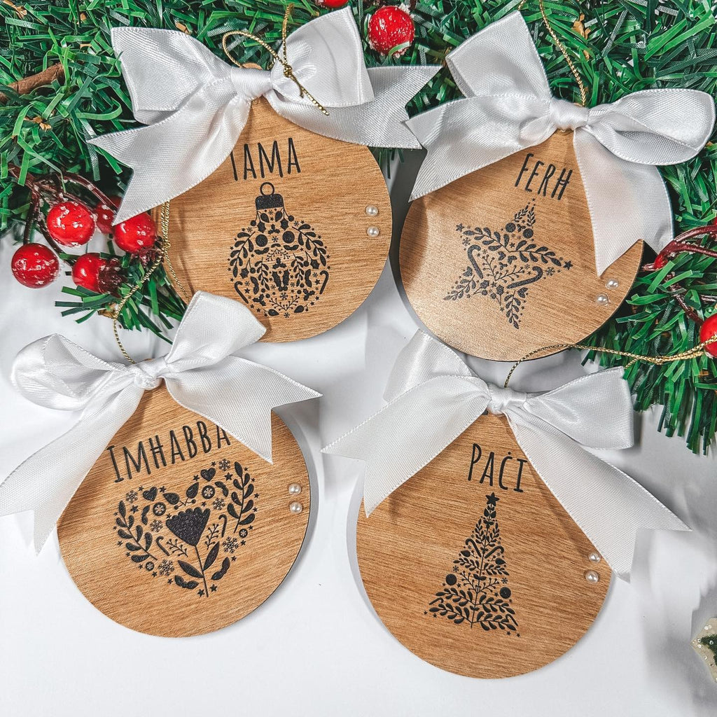 Maltese Wooden Ornaments - Set of 4