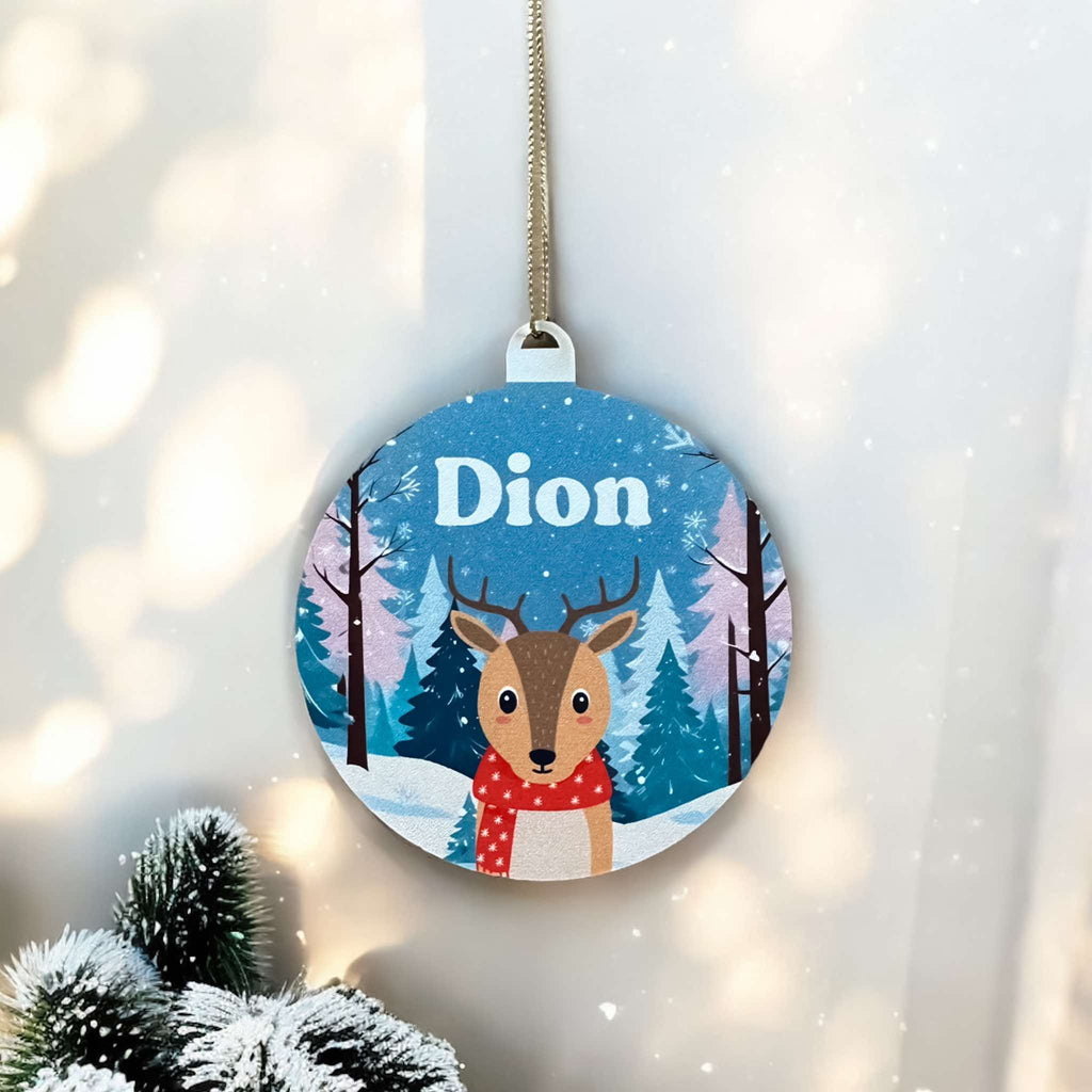 Flat Christmas Ornament - Winter Deer