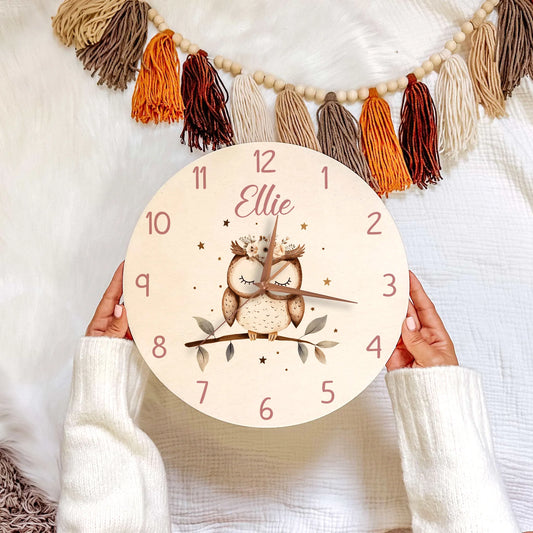 Floral Owl Clock