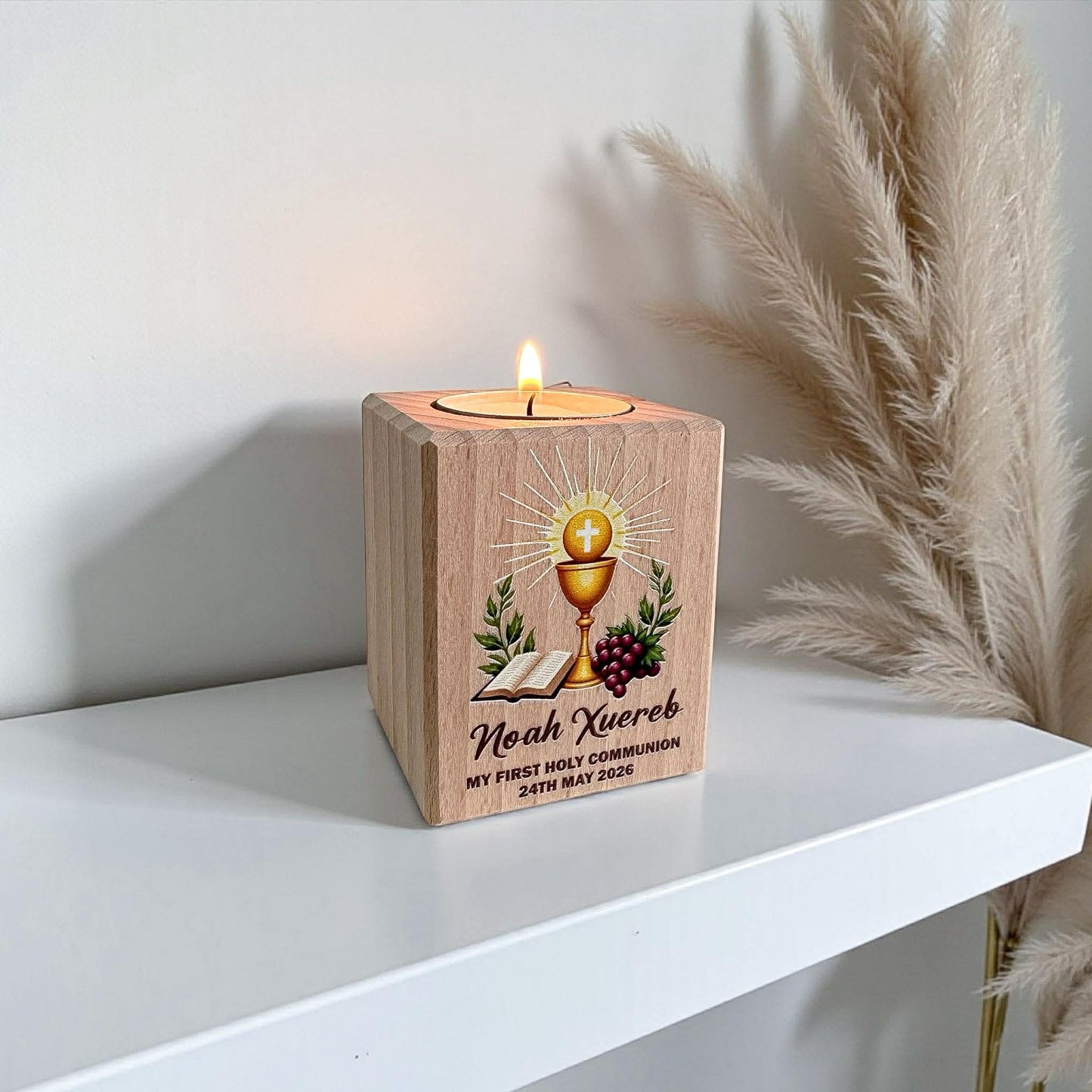 Holy Communion Candle Holder - Leaves