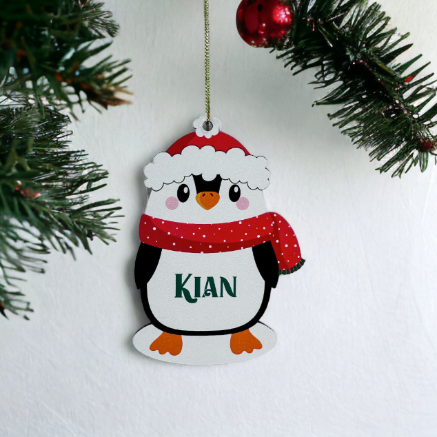 Penguin Flat Christmas Ornament