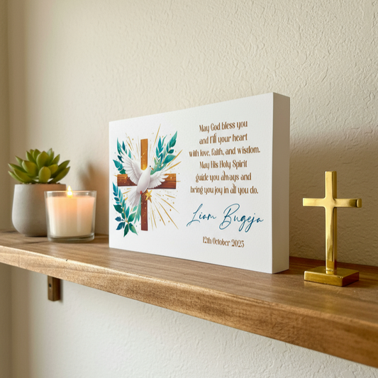 Confirmation Wooden Block - Boy
