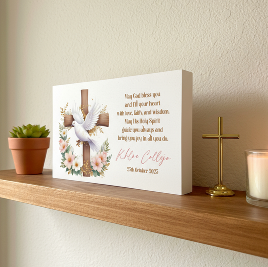 Confirmation Wooden Block - Girl