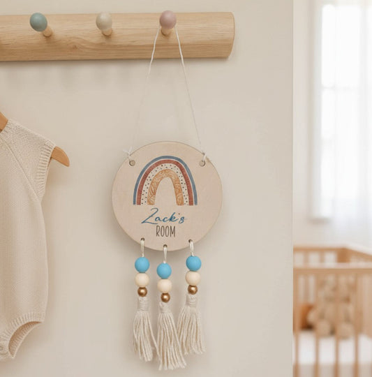 Wooden Tassel Sign - Boy