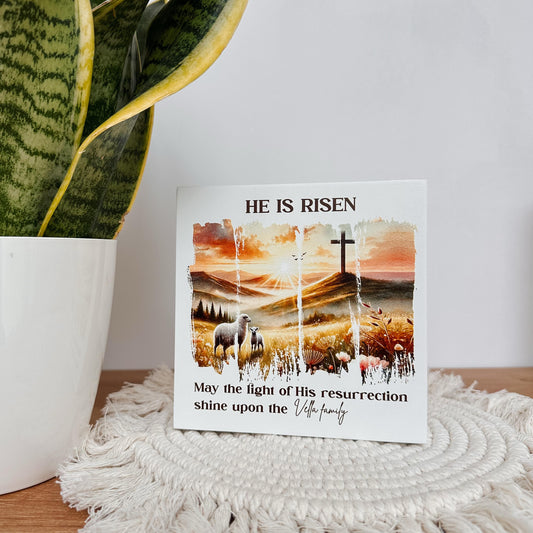 Wooden Block - He is Risen