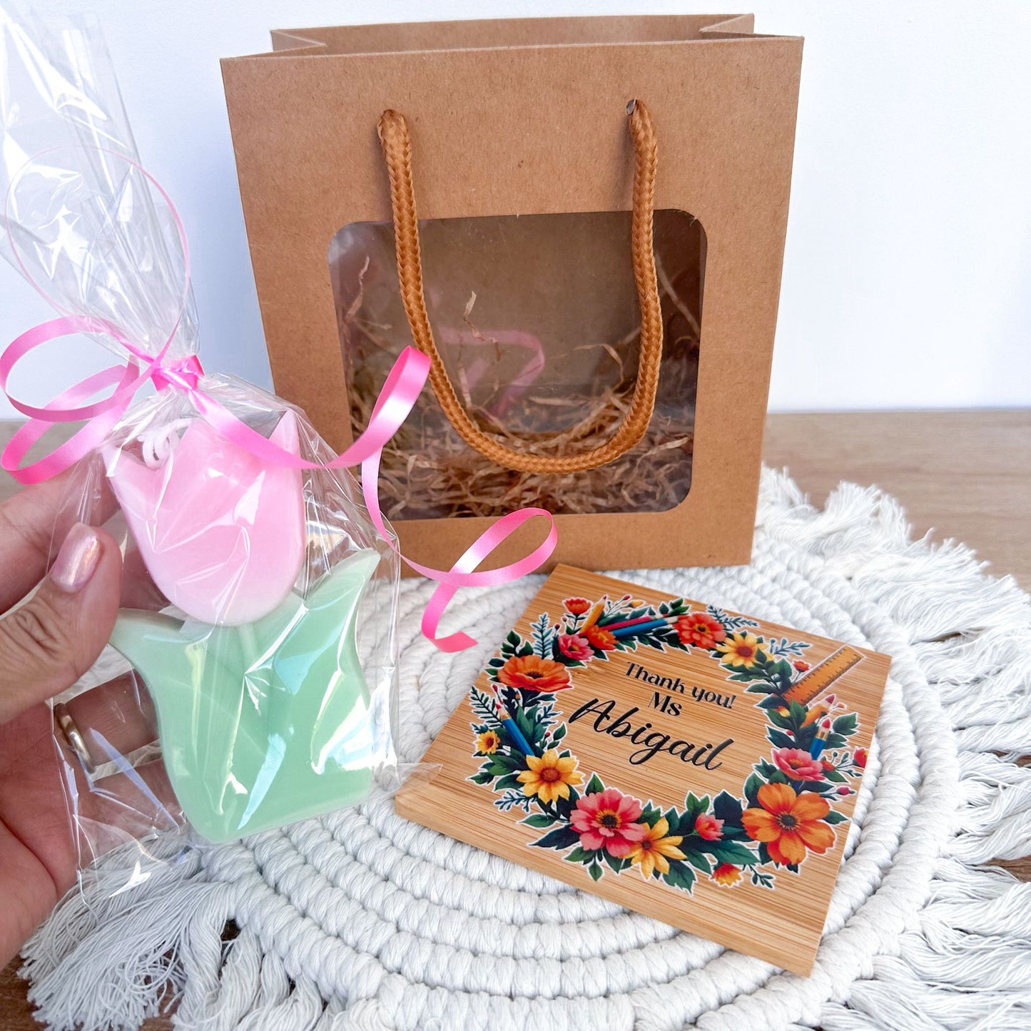 Teacher Coaster and Candle Set