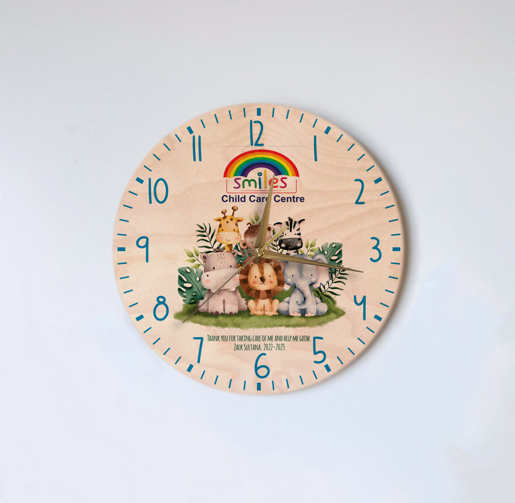 Wooden Wall Clock - Logo