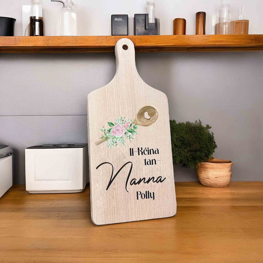 Decorative Standing Chopping Board - Floral Spoon