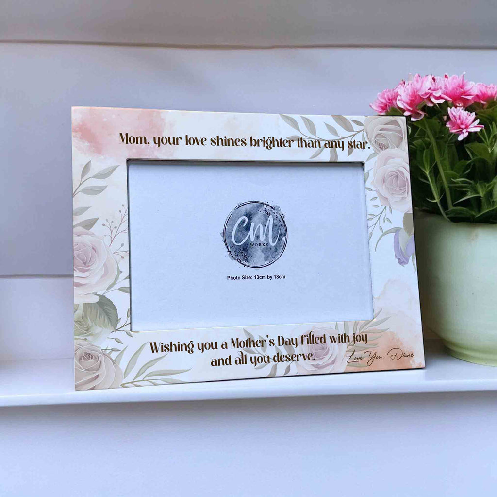 Wooden Photo Frame - Floral