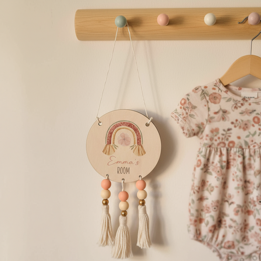 Wooden Tassel Sign - Girl