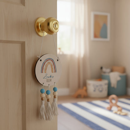 Wooden Tassel Sign - Boy