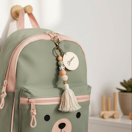 Wooden Keychain Tassel - Green