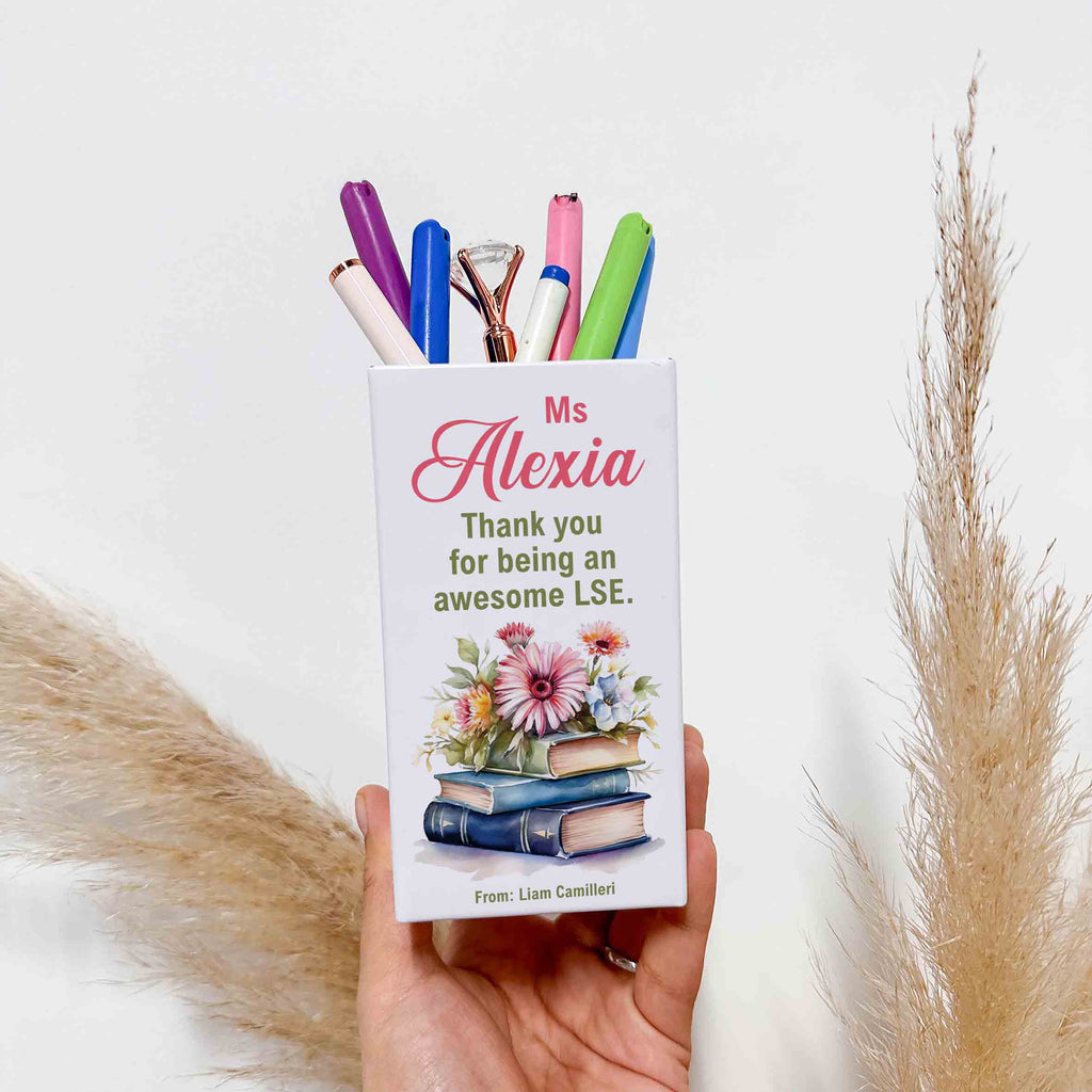 Floral Books Pencil Pot