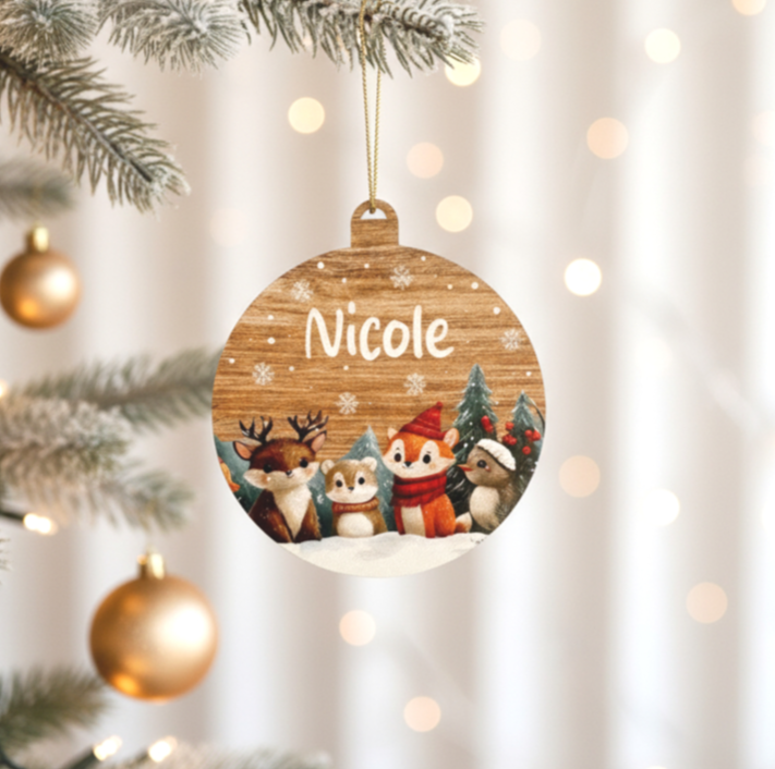 Flat Christmas Ornament - Wood