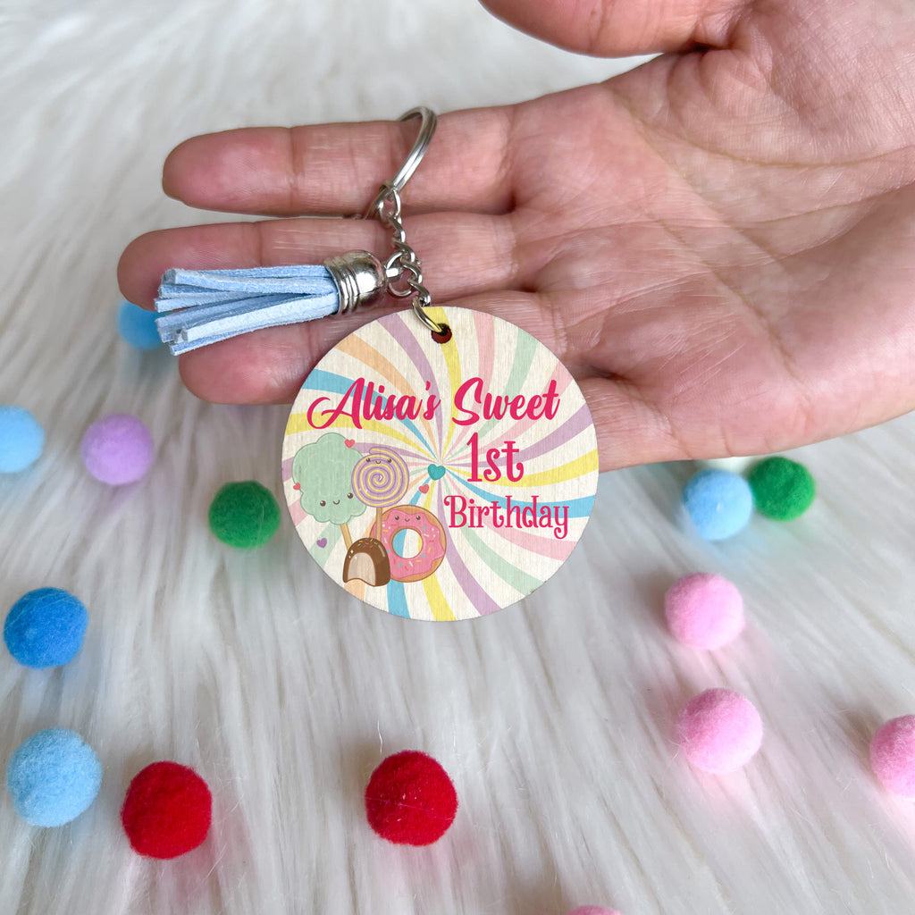 Keychain Birthday Souvenir - Candy World