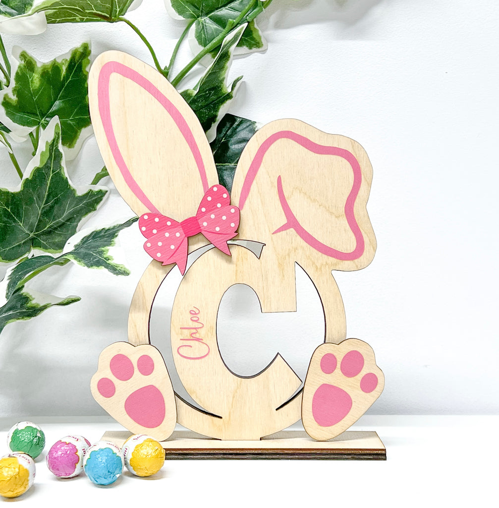 Free Standing Bunny Letter - Pink