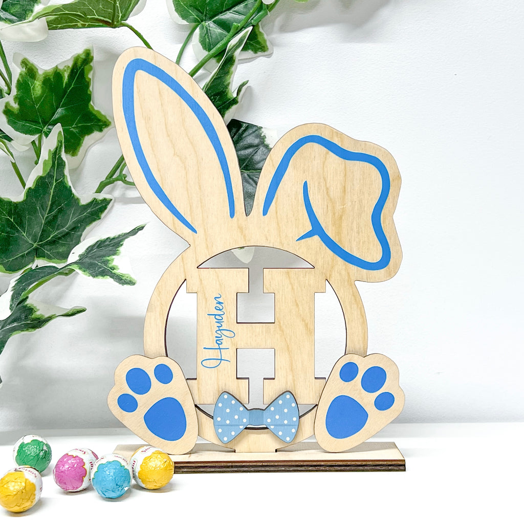 Free Standing Bunny Letter - Blue