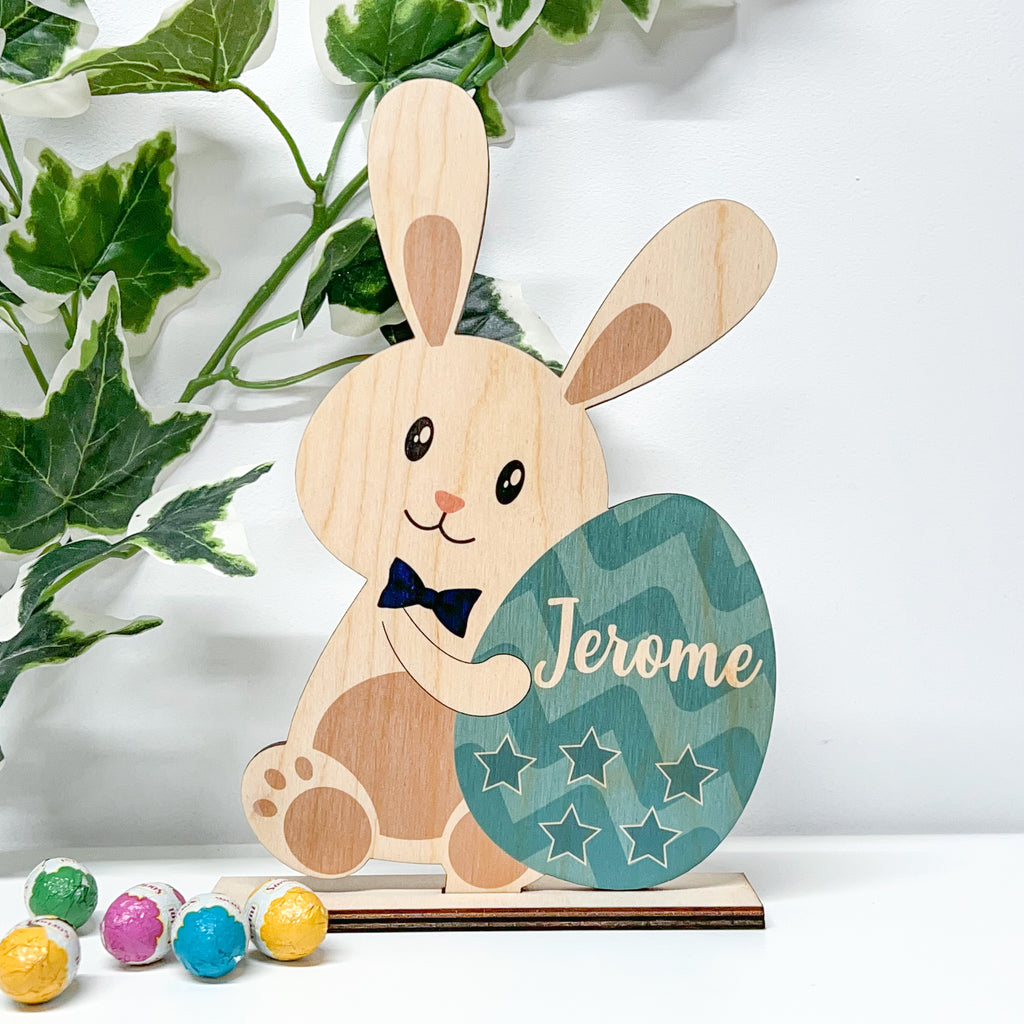 Standing Easter Bunny - Blue