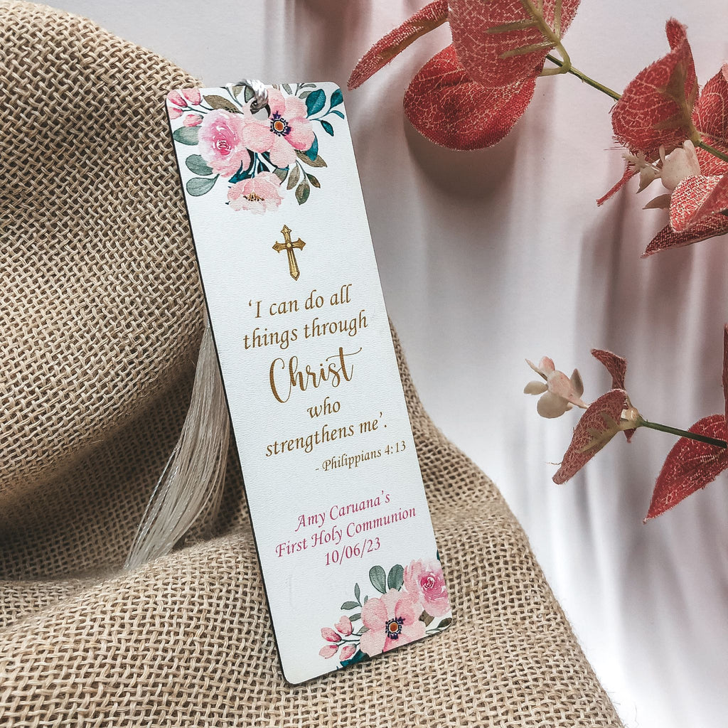 Holy Communion Bookmark - Floral