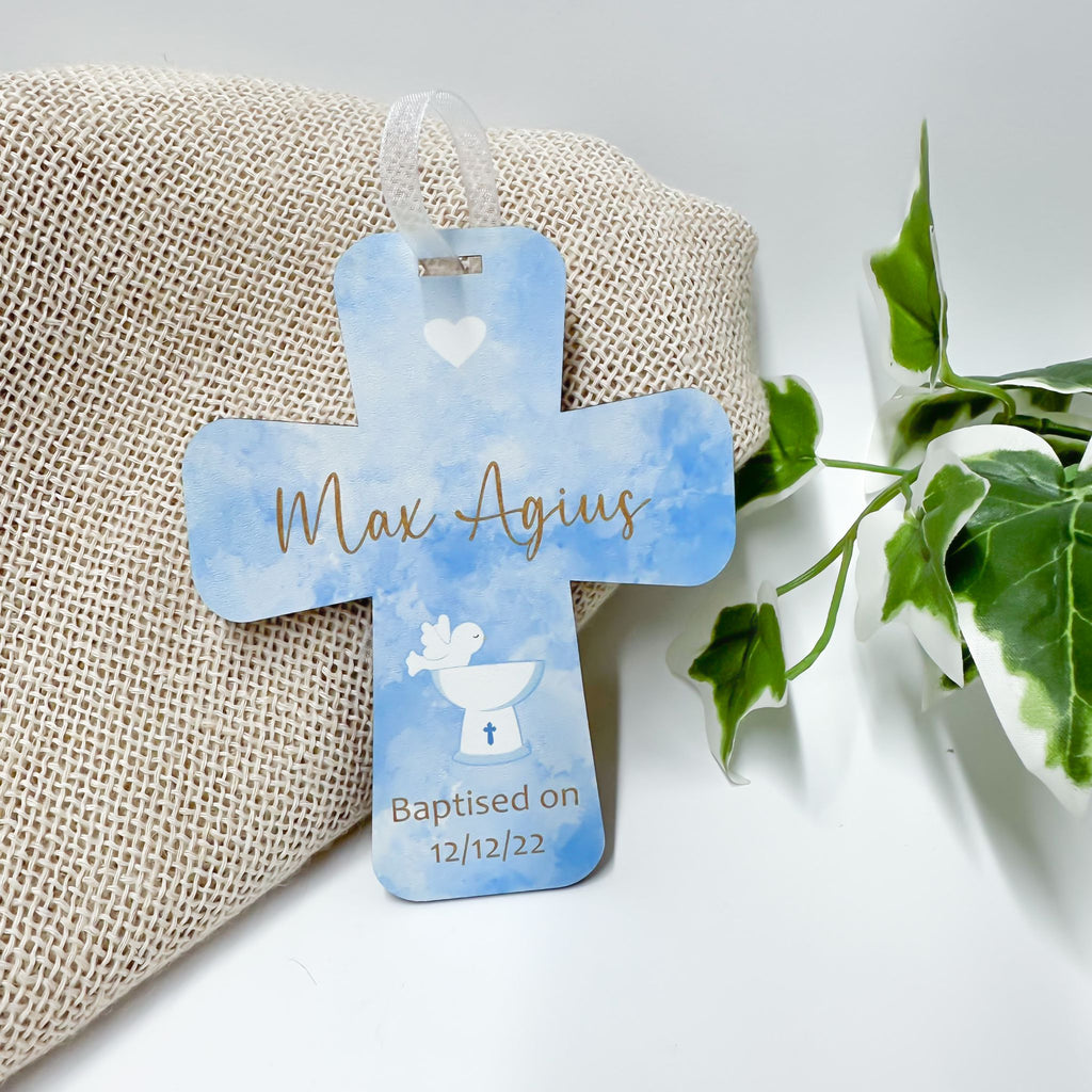 Baptism Hanging Cross - Blue