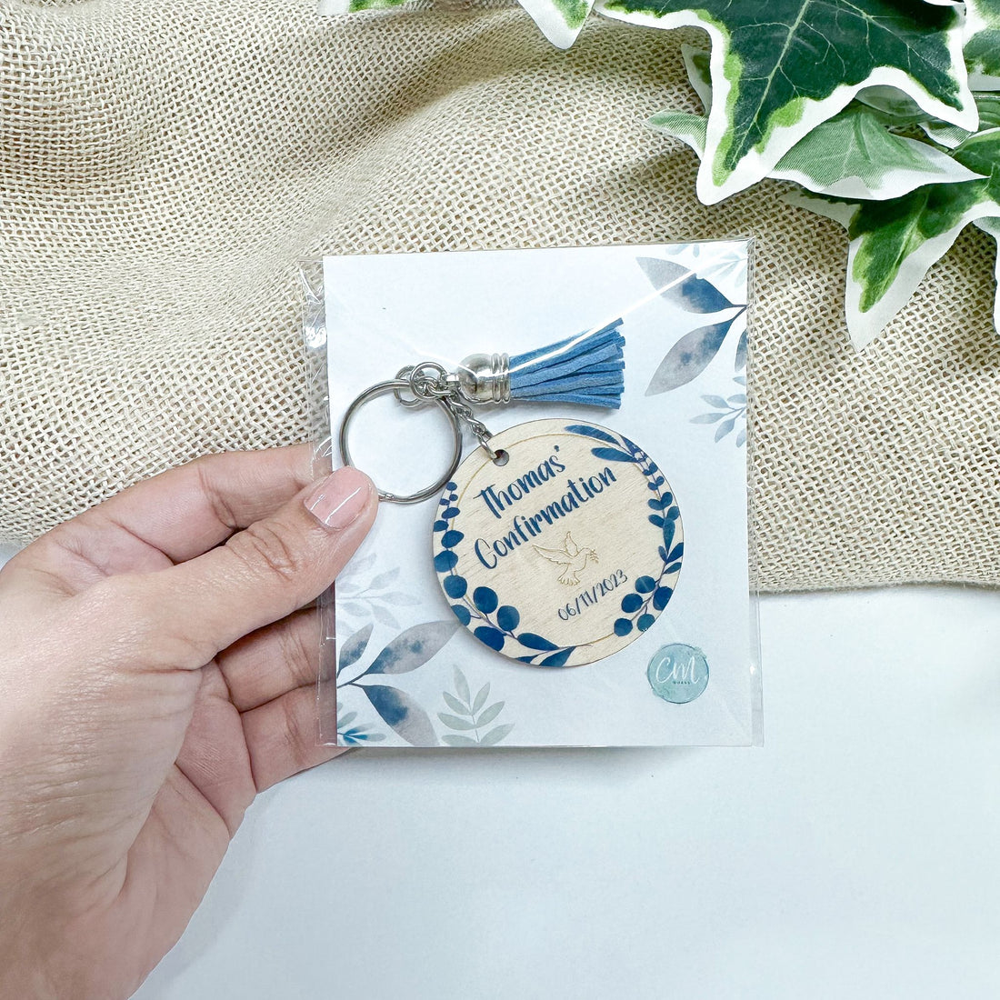 Confirmation Keychain - Blue – CM Works