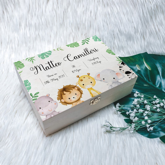 New Born Keepsake Box - Safari