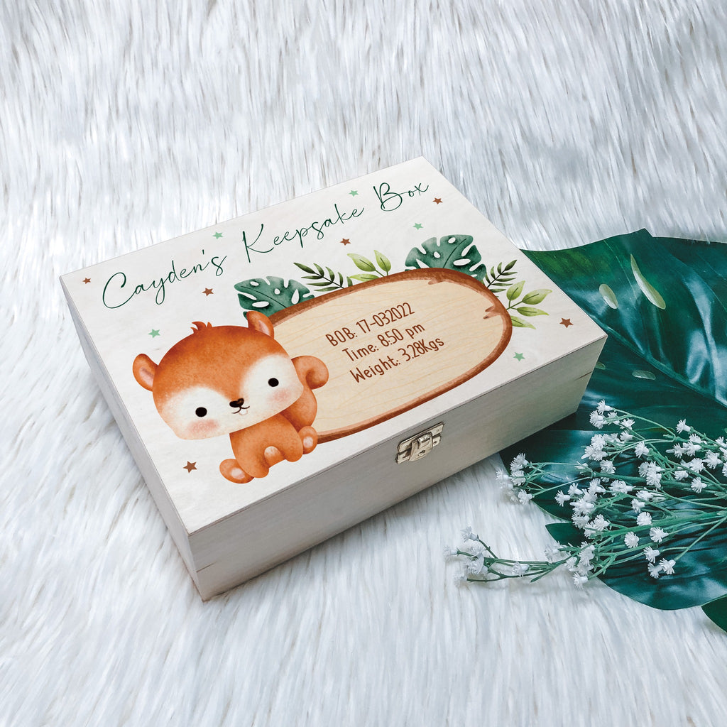 New Born Keepsake Box - Woodland