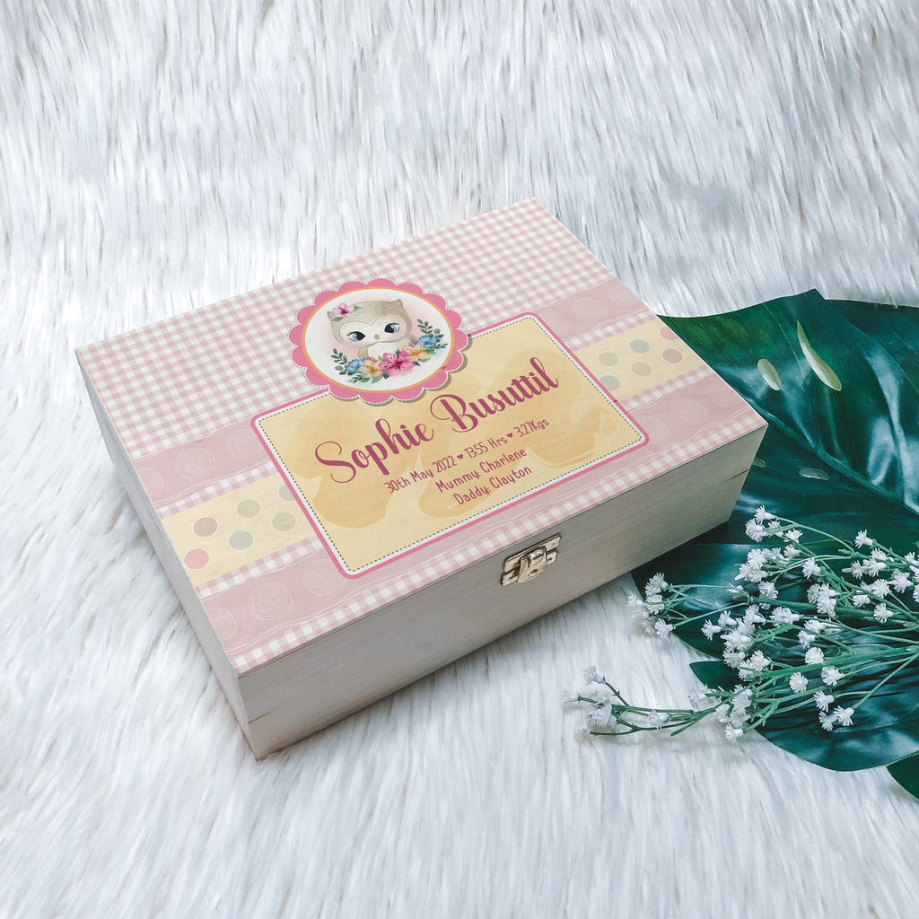 New Born Keepsake Box - Owl