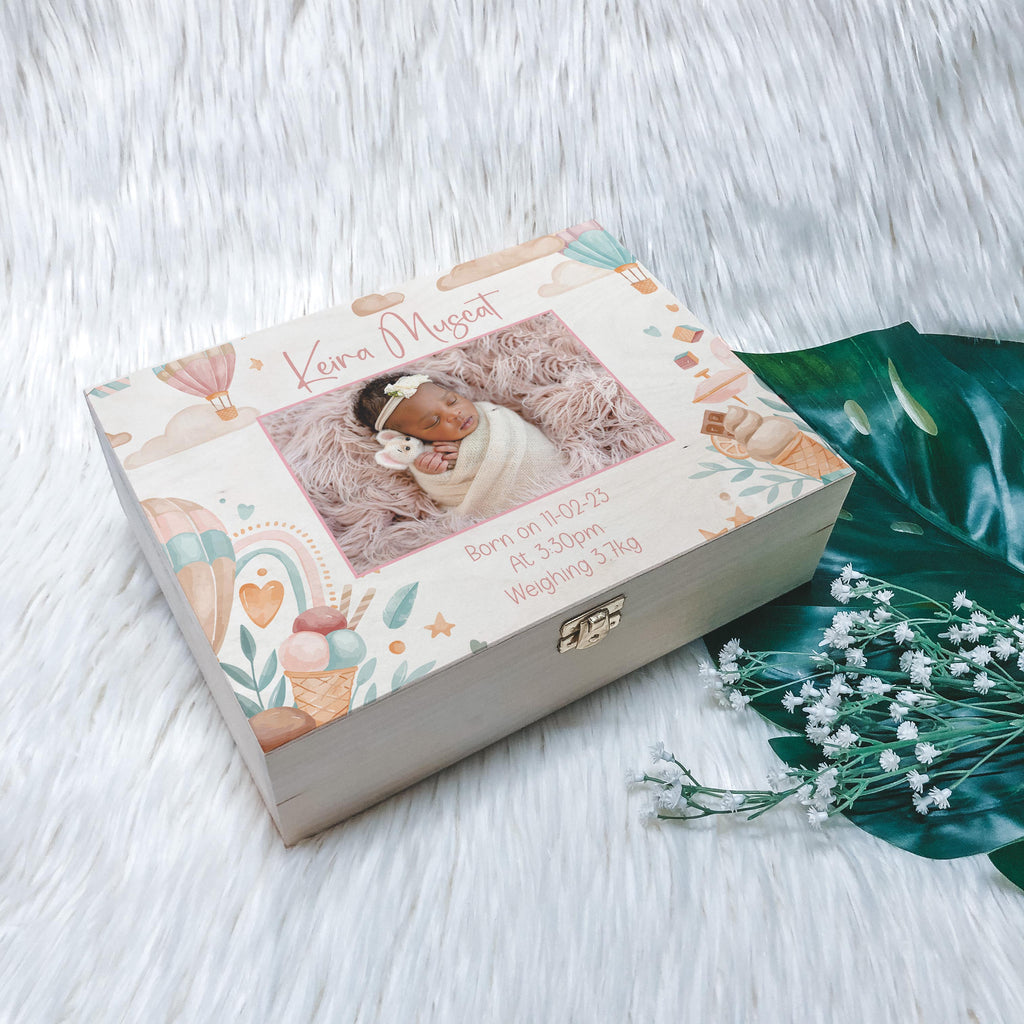 New Born Keepsake Box - Pretty Pink